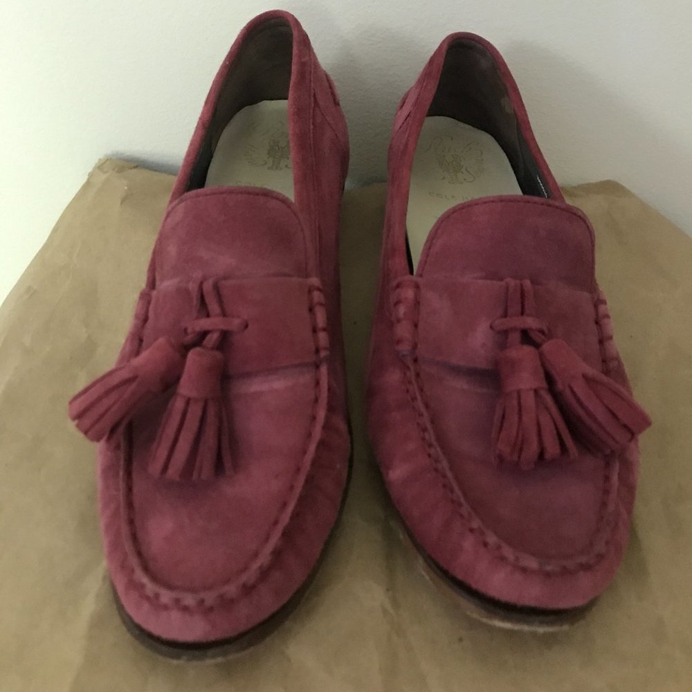 Cole Haan - Raspberry Suede Tassel Loafers